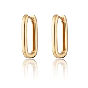 

925 sterling silver geometric rectangle hoop earring gold Rhodium plated Mini small huggie silver Hoops