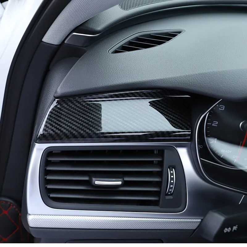Автомобильная центральная консоль, навигационная панель, накладка, внутренняя отделка из углеродного волокна, цветная наклейка для Audi A6 C7 A7 2012-, автомобильные аксессуары