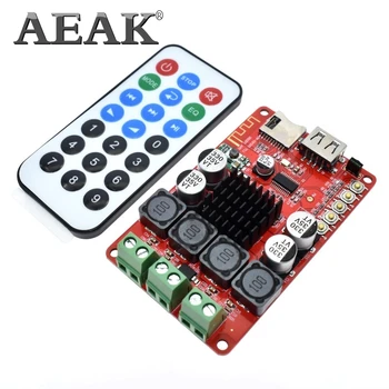 

AEAK TPA3116 50W+50W Bluetooth Receiver Digital Audio Amplifier Board TF card U disk player FM Redio With Remote control
