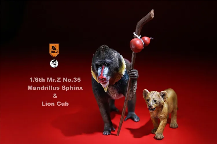 Details about   1/6th Mr.Z MRZ035 Mandrillus Sphinx & Lion Cub Doll Pet  Animal Figure Model