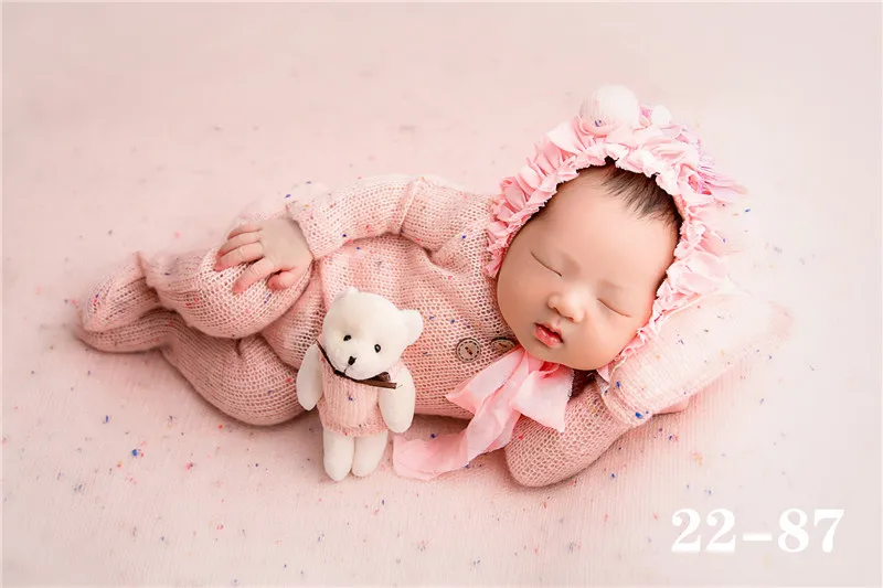 0-1 Month Newborn Photography Props Hat Baby Boy Girl Romper Bodysuits Outfit  Photography Baby Studio Shooting Props Clothing 3