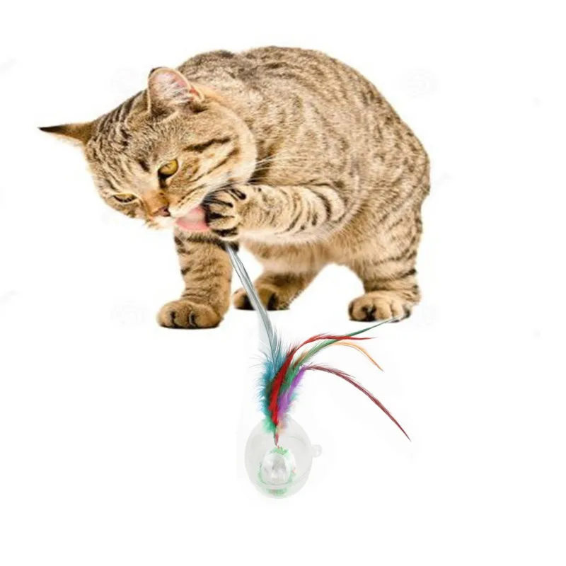 Kitten Cat Feather Toy LED Flashing Pet Interactive Toy Cat Stick Tumbler Ball Toy Feathers Tease Cat Stick Pet Supplies