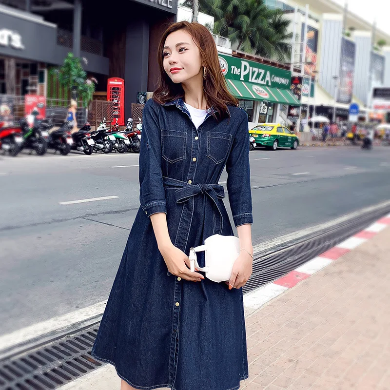 

Dress Comfortable Simple Delicacy Slim Fit Versatile 2019 Spring Solid Color Long Sleeve
