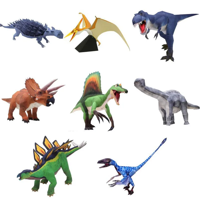 

3D Dinosaur Puzzle Toys Tyrannosaurus Rex Pterosaur Assembled Figure DIY Manual Assembly Paper Craft Collection Models Kids Toys