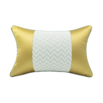 

DUNXDECO Cushion Cover Decorative Waist Pillow Case Modern Luxury Simple Yellow Color Geometric Patchwork Sofa Chair Coussin