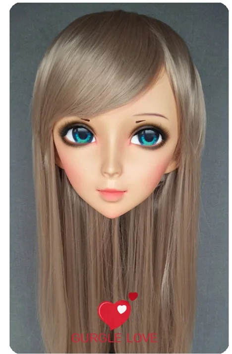 DM177) Милая девочка Смола половина головы кигуруми маска с BJD глаза в стиле японского аниме маска Лолиты кроссдресс кукла - Цвет: same in picture