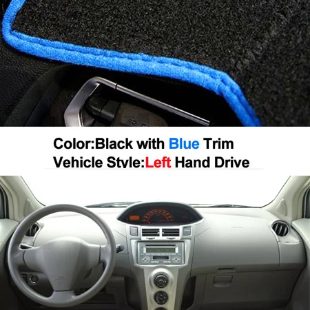 LHD BLUE Car Dashboard Cover Dash Mat Carpet For Toyota Vitz Yaris Daihatsu Charade Hatchback XP90 2005 – 2011 LHD RHD Auto Dashmat 2010 - Название цвета: LHD BLUE