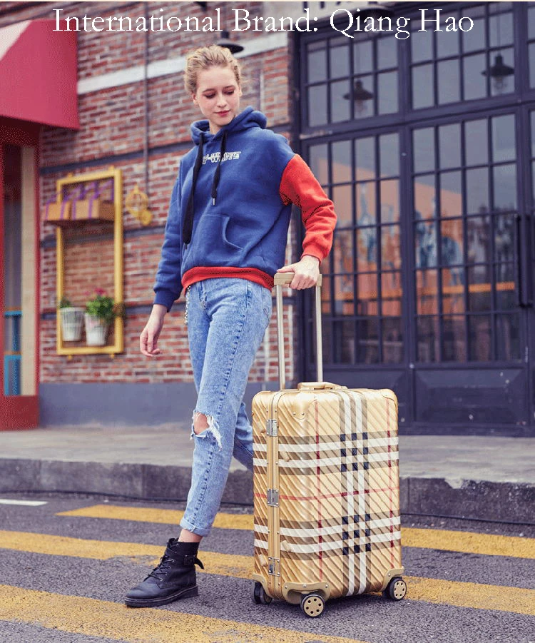 QiangHao бренд Алюминиевый сплав Материал Спиннер Дорожный чемодан тележка для ноутбука ручной Багаж для путешествий