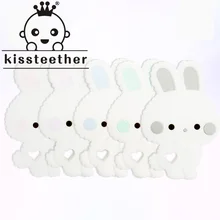 

Kissteether Silicone Rabbit Teether Food Grade Silicone Bead Teething Baby Chews BPA Free Baby Goods Mini Rabbit Baby Teether