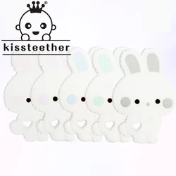 Kissteether Silicone Rabbit Teether Food Grade Silicone Bead Teething Baby Chews BPA Free Baby Goods Mini Rabbit Baby Teether