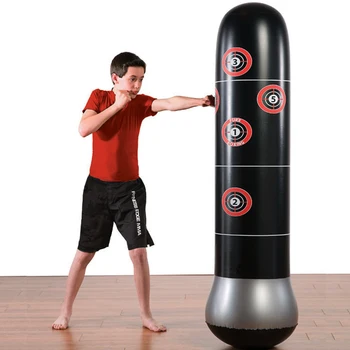 

1PC Thicken Inflatable Sandbag PVC Vertical Boxing Column Decompression Tumbler Boxing Workout Sandbags Fitness Equipment