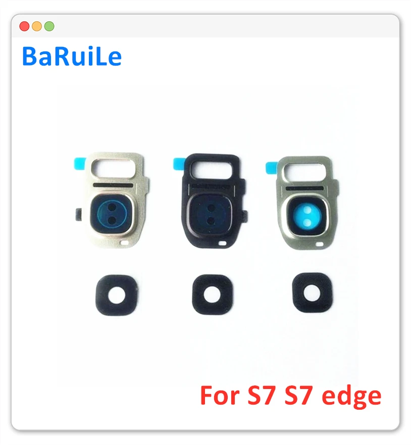 

BaRuiLe 10set Back Camera Cover + Glass for SamSung Galaxy S7 Edge G930F G935F Rear Camera Glass Frame Bazel Replacement Parts