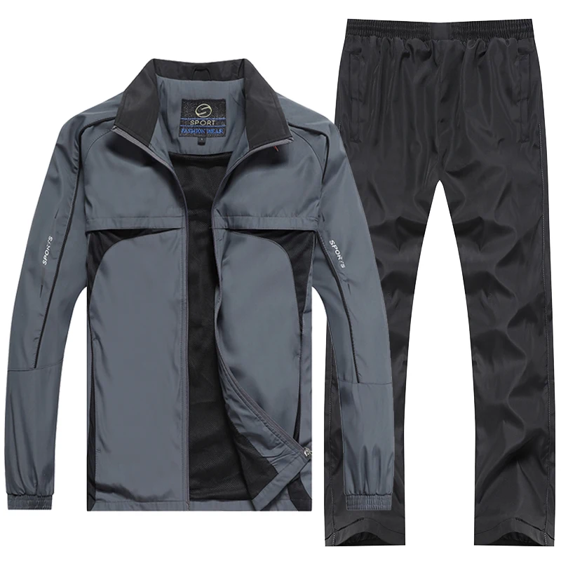 Tanie YIHUAHOO marka dres mężczyźni 4XL 5XL kurtka + spodnie 2 sztuk odzież dwuczęściowy ustawić na co dzień bluza dres Sport garnitur mężczyźni XH47