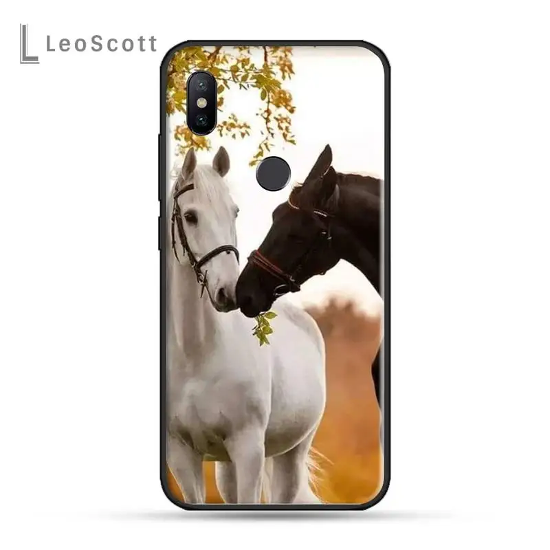 xiaomi leather case design Running horse Phone Case For Xiaomi Redmi 7 8 9t 9se k20 mi8 max3 lite 9 note 9s 10 pro cases for xiaomi blue