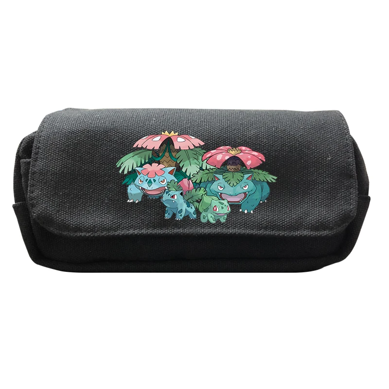 Черный чехол для карандашей Mochila Pokemon, детская косметичка, сумка для хранения для мальчиков, большая емкость, Пикачу, коробка для макияжа, школьные принадлежности - Цвет: 35