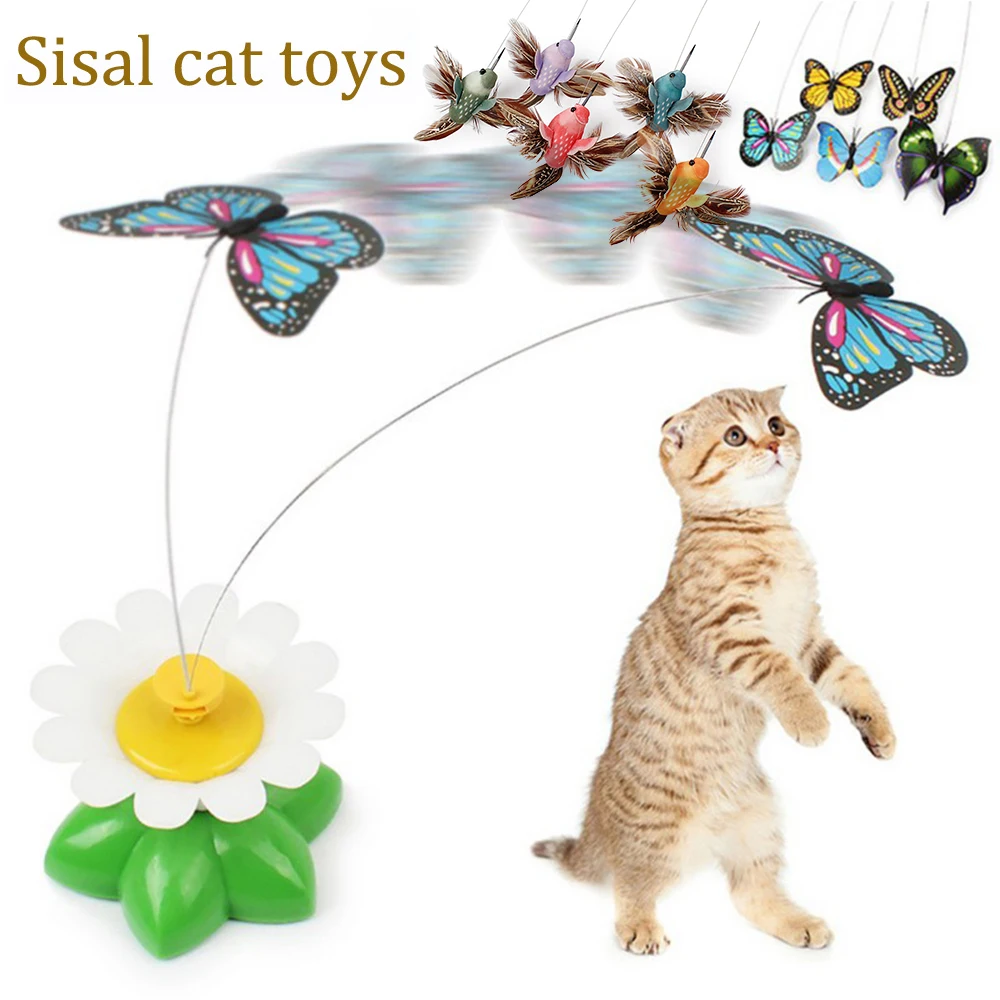 Игрушка для кошек Автоматическая электрическая вращающаяся красочная бабочка забавная собака кошка игрушка птица игрушка для питомцев умная тренировка пластиковая игрушка D40