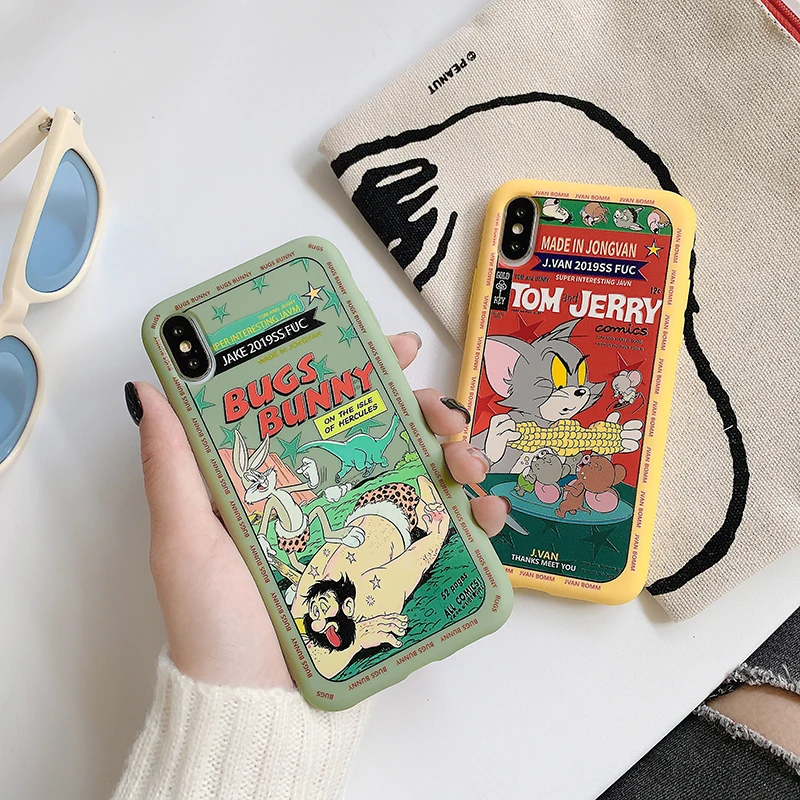 Мягкий силиконовый чехол для телефона Tom and Jerry Bugs Bunny для Apple iPhone 6 Plus 7plus 8 8plus X XS XR MAX 11 Pro, чехол с котом