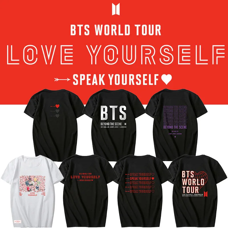 Футболка с коротким рукавом Kpop Bangtan Boys Name SUGA Fan хлопковая для мужчин и женщин BTS-015