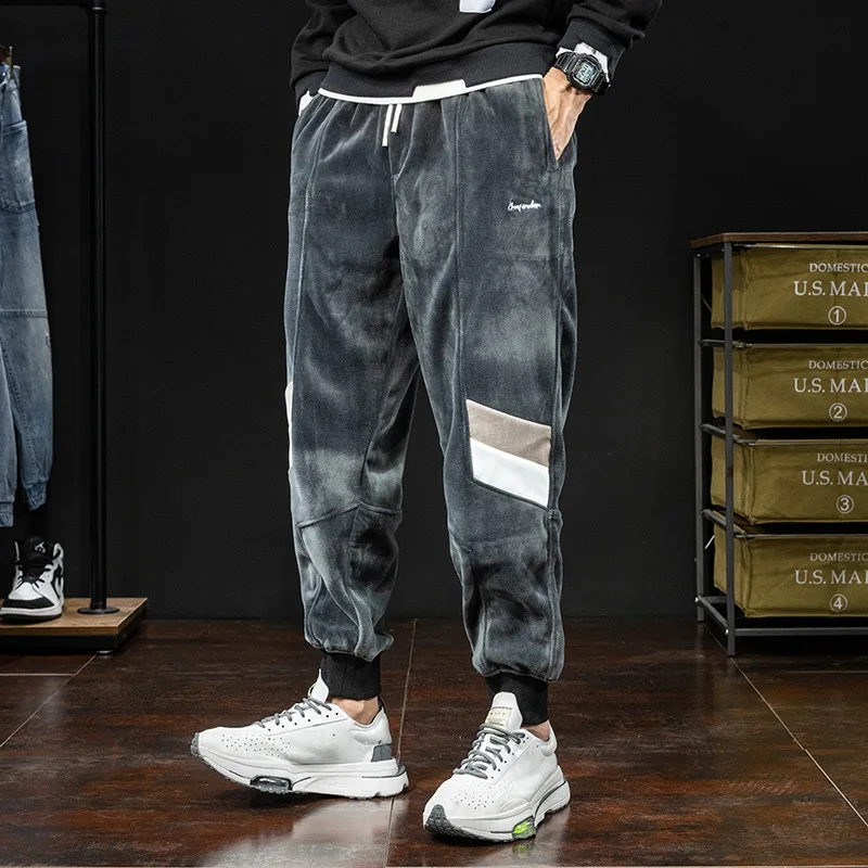 

Sweatpants for Men Autumn Winter Thick Style Retro Men's Casual Pants Trend Stretch Loose Beam Foot Harun Pants Plus Size