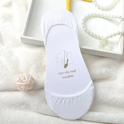6pcs/3pair Boat Socks for Summer Anti Slip Silicone No Show Socks for Women High Heel Shoe Liner Socks Chausette Femme Invisible white