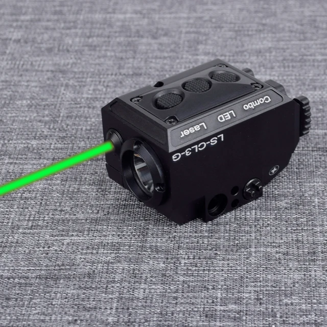 Combo Tactical Weapon Flashlight + Red/Green Laser Sight For Pistol Gun Rifle Self Defense Hunting With Picatinny Rail green