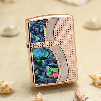 

Genuine Zippo oil lighter copper windproof Rose gold shell carving cigarette Kerosene lighter Gift With anti-counterfeiting code