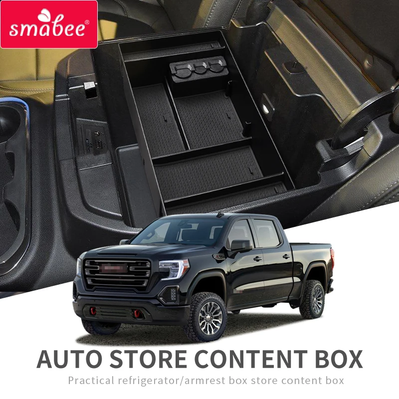 Smabee Автомобильная Центральная консоль подлокотник ящик для хранения для Chevy Silverado 1500 GMC Sierra 1500 аксессуары коробка для хранения монет