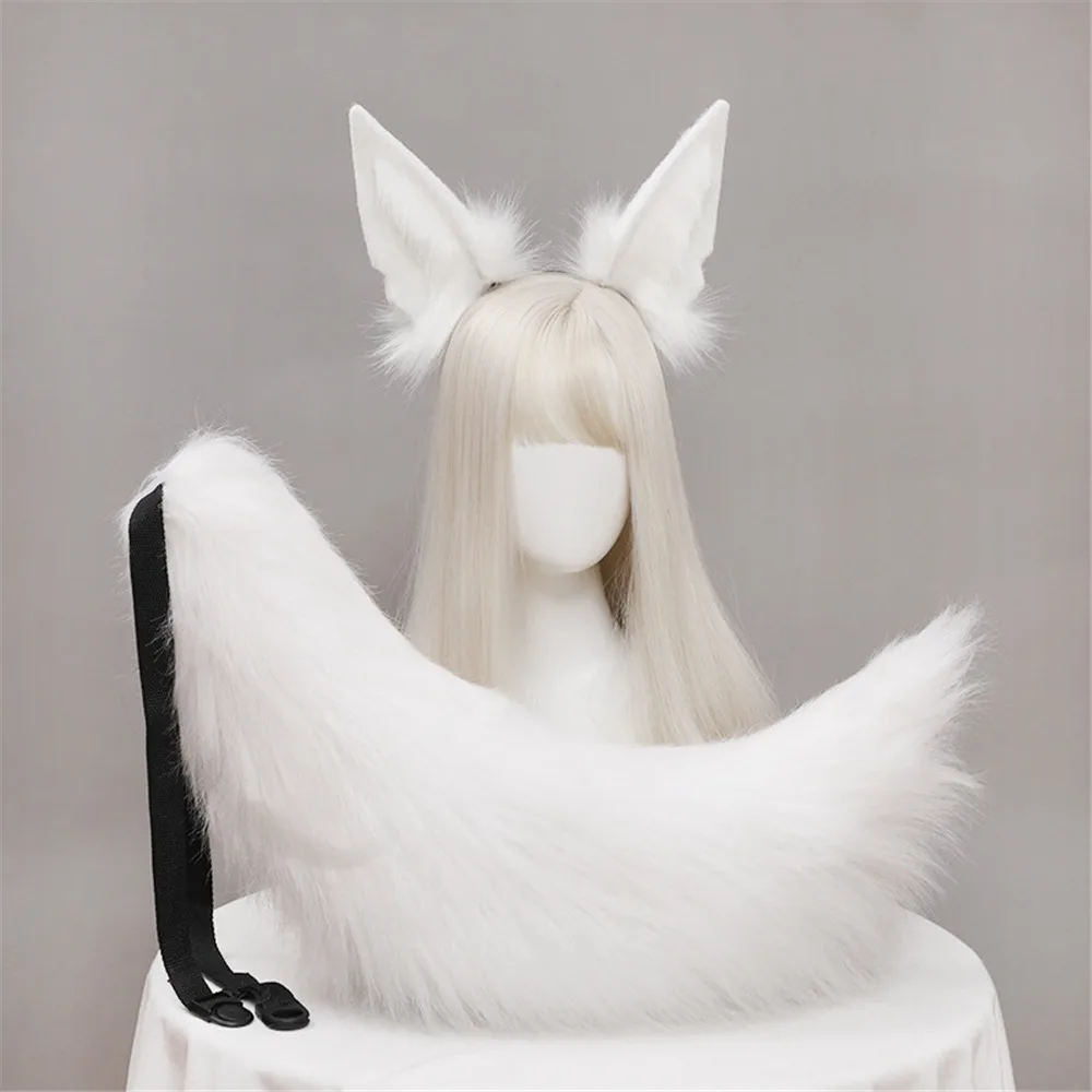 greek goddess costume Plush Jackal Cat Ears Cosplay Lolita Headband Fox Jackal Cat Tail Lolita Hand-made Animal Ears Headwear Kawaii Accessories naruto costume Cosplay Costumes