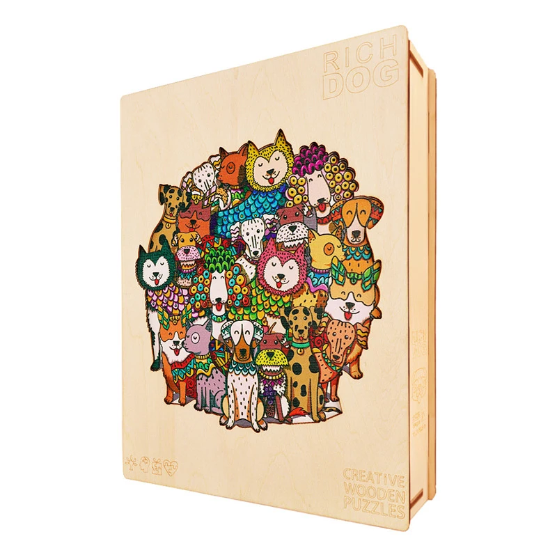 Unique Wooden Puzzles Dogs Cute Kids 