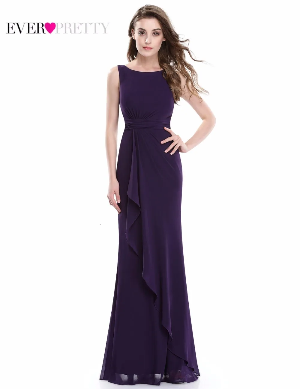 Элегантные вечерние платья трапециевидной формы темно-фиолетового цвета с круглым вырезом, без рукавов, с оборками, длинное вечернее платье vestidos De Fiesta De Noche