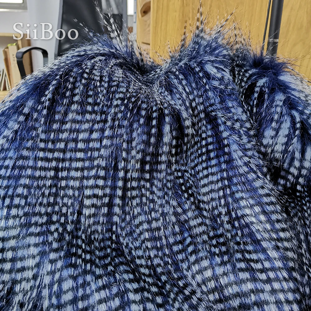 Nizza Drappo Di Alta Qualità Navy Blu 6 Centimetri Faux Fur Tessuto Per La Fotografia Sfondi Decorazione Tappeti Fausse Fourrure Sp6166