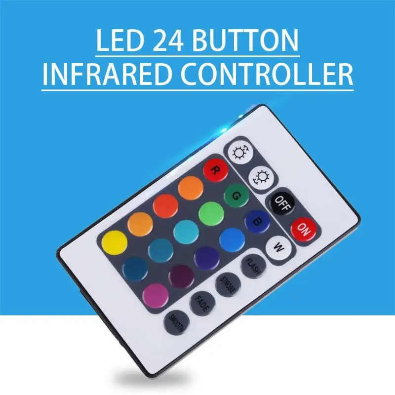 24 ключа ИК пульт дистанционного управления DC 12V для RGB 5050 SMD СВЕТОДИОДНЫЙ беспроводной полосы