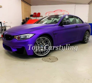 

Top quality Iced Purple satin chrome Vinyl Wrap For Car Wrap Covering foil With Air bubble Free Low tack glue Like 3M 1.52x18m