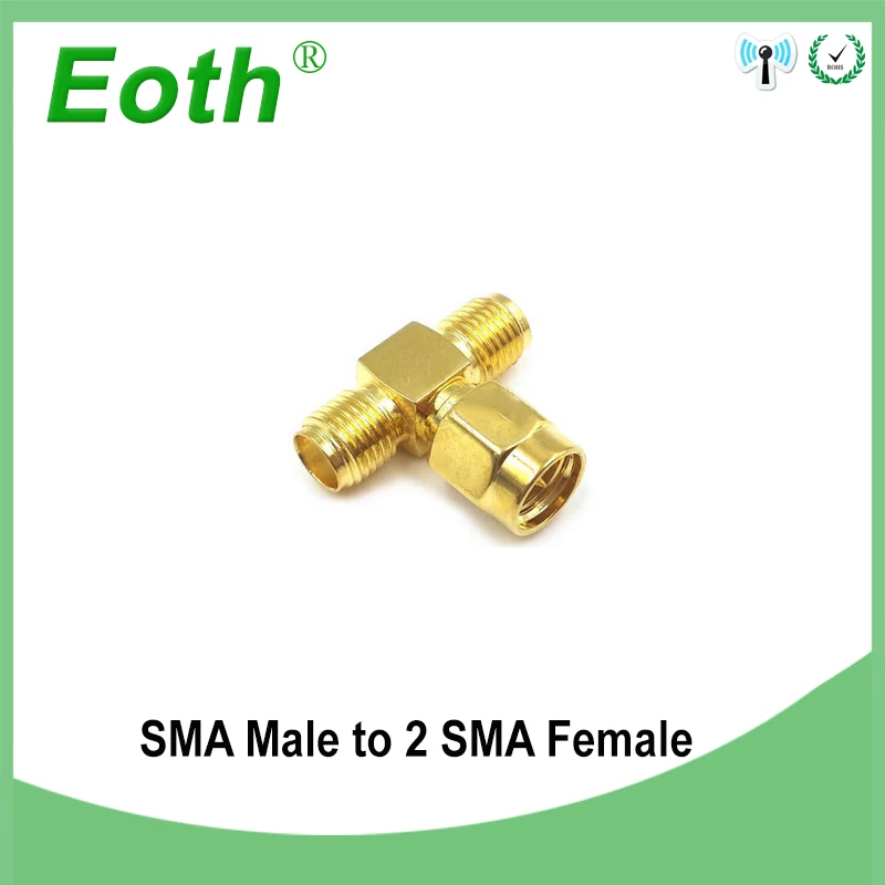 100 шт. t-тип SMA штекер 2 двойной SMA Гнездовой разъем RF переходник для антенного соединителя 3 пути SMA адаптер