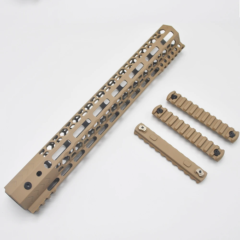 Aplus 7/9/10/12/13./15 ''дюймовый уникальный дизайн M-lok Handguard Rail Free Float Mount system с 3 шт M-lok Rail Section_Tan color