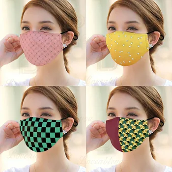 

Anime Demon Slayer Cosplay 3pcs/pack Mask Street Sports Half Face PM2.5 Dust-Proof Cotton Masks Child Adult