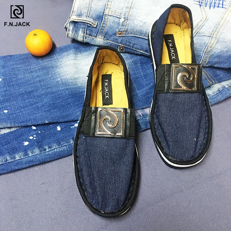 Denim Blue F. N. JACK/женская повседневная обувь; Туфли-светильник; износостойкие эспадрильи; парусиновые лоферы; свадебные туфли; chaussures femme - Цвет: Denim Blue
