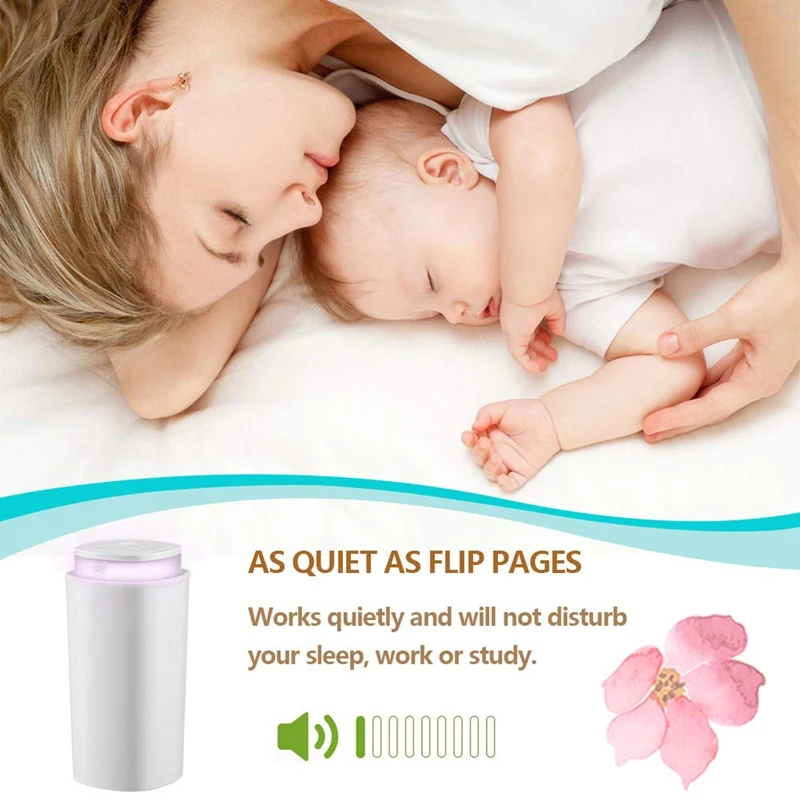 Portable Mini Usb Humidifier Ultrasonic Cool Mist Humidifier for Car Travel Office Baby Bedroom with 7 Colors Led Light, 6 Hours