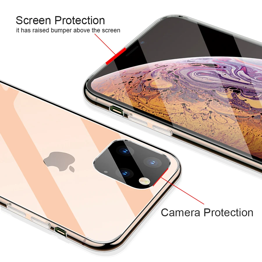 Чехол из IQD стекла для iphone 11 Pro Max, прозрачный защитный чехол для iphone Xr Xs Max, чехлы для телефона из термополиуретана, бампер из прозрачного стекла