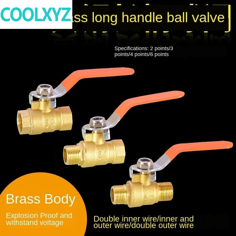 

1/4 IN 3/8 IN 1/2 IN 3/4 IN ball valve switch thickened full copper ball valve long handle valve