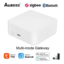 

Aubess Multi-mode Smart Gateway WiFi+Bluetooth-compatible+Zigbee Multi-protocol Gateway Tuya/Smart Life Remote Control Hub