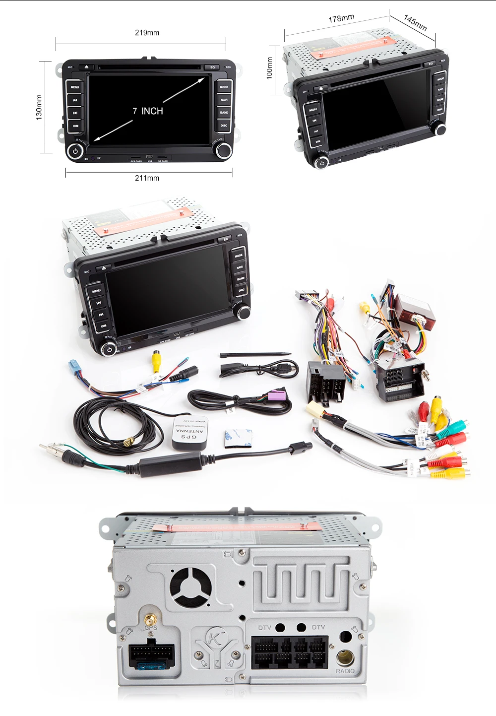 Discount 8 core Android 9.0 64 G Car DVD Player GPS  For Amarok Volkswagen VW Passat b6 Polo Skoda Octavia 2 Tiguan golf 56 seat leon obd 19