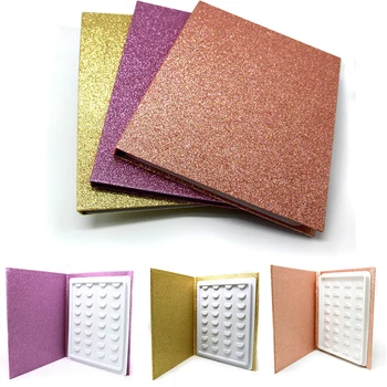 

16 Pairs Eyelash Organizer Makeup Display Glitter Paper Container Eyelash Storage Book Compartment Sample Catalog Care Gift