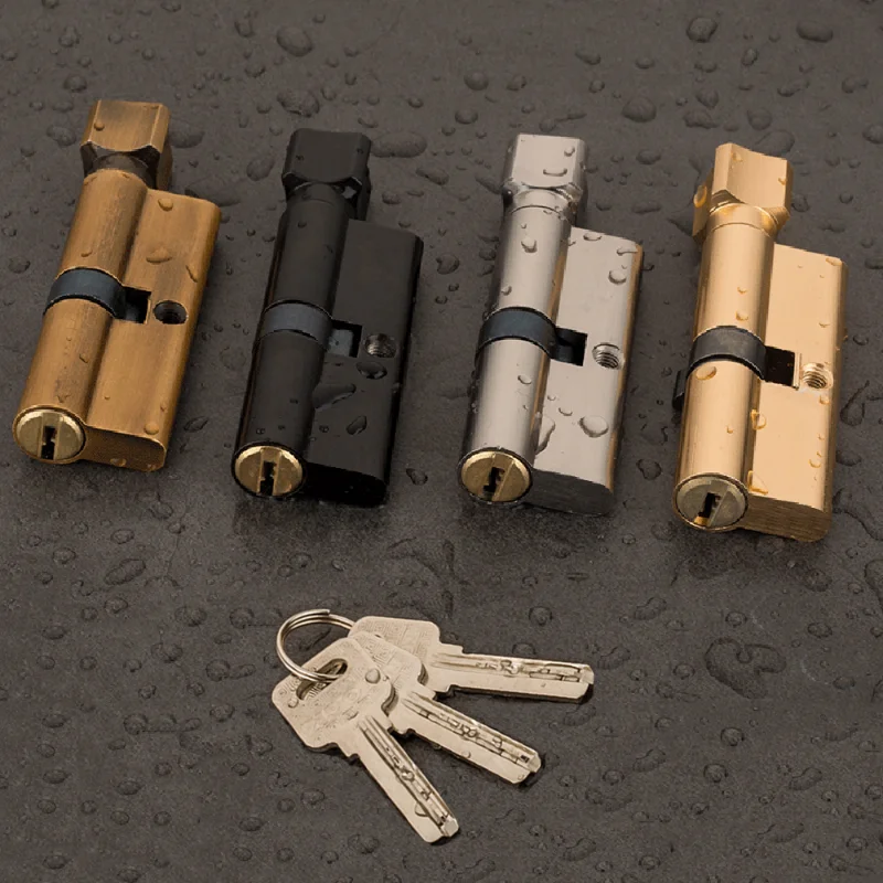 Door Cylinder Lock Biased 70mm 3 Keys Anti-Theft Entrance Brass AB Door Lock Home Security Interior Bedroom Cylinder door lock