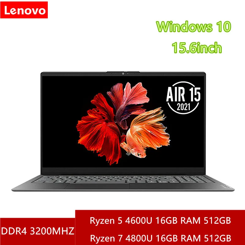 Compra Lenovo-portátil Ryzen 7 4800U, 16GB RAM, 2021 GB, NVMe SSD, pantalla FHD IPS de 512 pulgadas, con cámara, 15,6, huella dactilar, 15,6 mmQKMggR5do