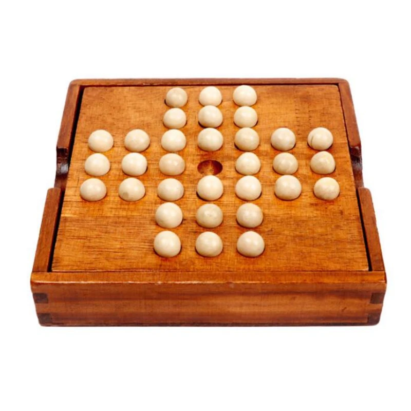 448D Europe Board Game Single Chess Peg Solitaire Diamond Move Independently Cognitive Ability Classical Educational Toy