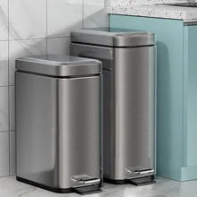Joybos Stainless Steel Step Trash Can Garbage Bin for Kitchen and Bathroom Silent Trash Bin Home Waterproof Waste Bin 5L/8L
