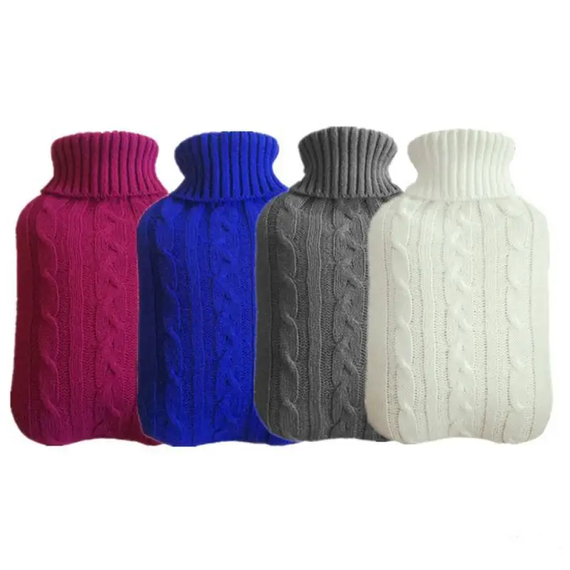 Bolsa de agua caliente de invierno, cubierta de bolsa de punto frío y escaldado, decoración del hogar