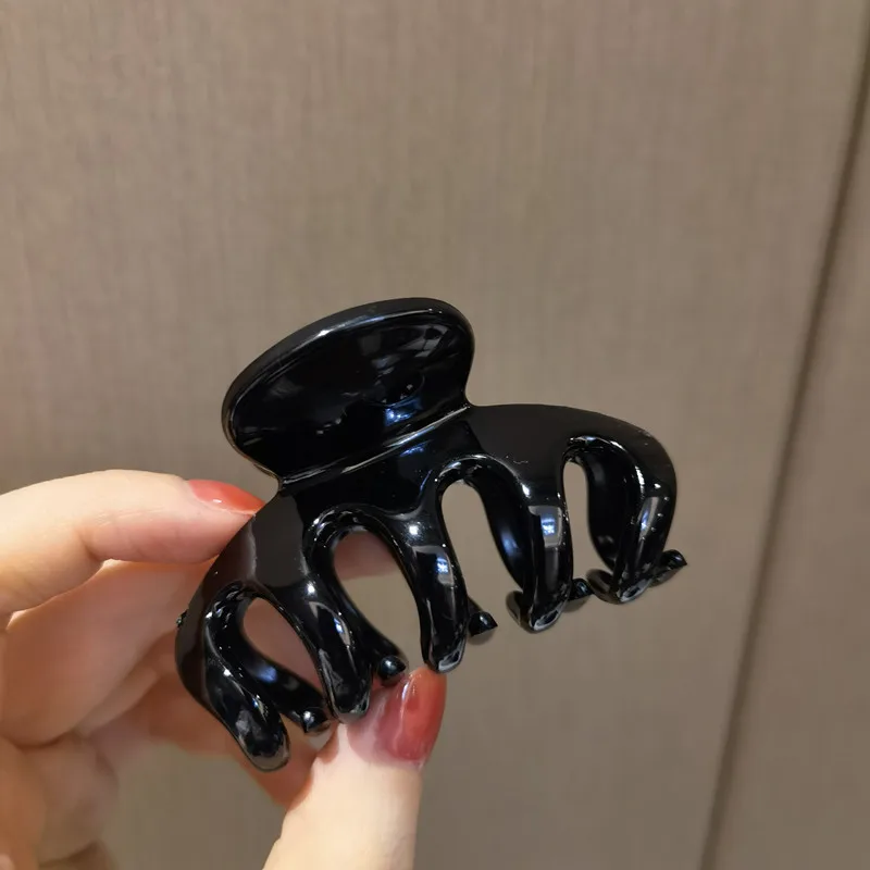 All Black Claw Clip Large Barrette Crab Hair Claws Bath Clip Ponytail Clip for Women Girls Hairpins Headwear Hair Accessories banana hair clips Hair Accessories