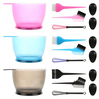 

5pcs/set Plastic Hair Dye Brush Bowl Set with Ear Caps Hair Dye Accessories Earshield Tint Bowl Hair Coloring Tint Tools